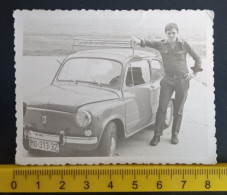 #21  Anonymous Persons - Man Soldier With Old Car Zastava Fiat - Automobili