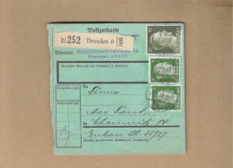 Los Vom 01.06  Paketkarte Aus Dresden Nach Chemnitz 1943 - Covers & Documents