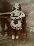 Photo CDV Charrasse  Jolie Fillette  Belle Chevelure Bouclée  Robe Avec Des Pompons  CA 1875 - L681A - Anciennes (Av. 1900)
