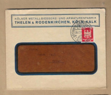 Los Vom 01.06  Briefumschlag Aus Köln Nach Trier 1925 - Brieven En Documenten