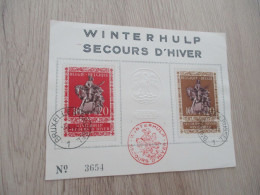 Belgique Belgie Document Philatélique 1936 Winterhulp Secours 'Hiver 2 TP Anciens - Brieven En Documenten
