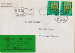 Brief  Le Locle - Konolfingen  (Vignette "Philajeunex Bulle")        1982 - Briefe U. Dokumente