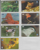 BRASIL 2001 BEETLE BIRDS PARROT DUCK CAATINGA CACHOLOTE MANAKIN FROG 7 CARDS - Autres & Non Classés