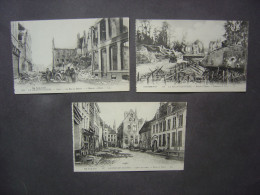 IEPER - YPRES - 3 Cartes Postales - Guerre 1914 - Ruines De La Ville - Ieper