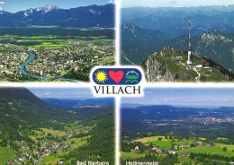 VILLACH, CARINTHIA, MULTIPLE VIEWS, ARCHITECTURE, MOUNTAIN, BRIDGE, PANORAMA, TOWER, AUSTRIA, POSTCARD - Villach