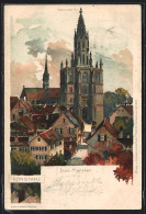 Lithographie Konstanz, Teilansicht Mit Münster  - Konstanz