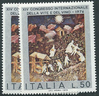 Italia, Italy, Italien, Italie 1974; Congresso Internazionale Della Vite E Del Vino, Vine And Wine. 2 Valori. - Vini E Alcolici