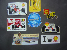 Lot De 8 Autocollants Publicitaires - Motorsport - Shell - Aviation - Autocollants