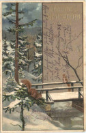 Weihnachten - Eichhörnchen - Prägekarte - Sonstige & Ohne Zuordnung