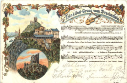 Trinkleid-Gruss Vom Drachenfels - Litho - Koenigswinter