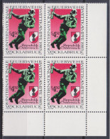 1985 , Mi 1821 ** (2) - 4 Er Block Postfrisch - Internationale Feuerwehrwettkämpfe - Vöcklabruck - Unused Stamps