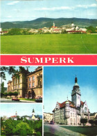 SUMPERK, MULTIPLE VIEWS, ARCHITECTURE, TOWER, CARS, CHURCH, CZECH REPUBLIC, POSTCARD - Tchéquie