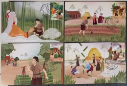 Viet Nam Vietnam Maxi Cards With Imperf Stamps 2024 : Vietnamese Fairy Tale, The Hundred-knot Bamboo Tree (Ms1191) - Vietnam