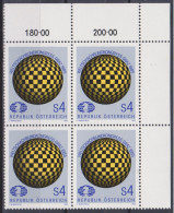 1985 , Mi 1823 ** (2) - 4 Er Block Postfrisch - Kongreß Des Weltschachbundes - Unused Stamps