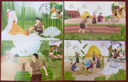 Viet Nam Vietnam Maxi Cards With Perf Stamps 2024 : Vietnamese Fairy Tale, The Hundred-knot Bamboo Tree (Ms1191) - Viêt-Nam