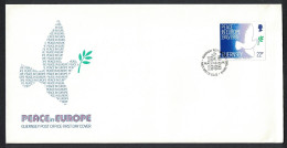 Guernsey Birds 40th Anniversary Of Peace In Europe FDC 1985 SG#337 - Guernesey