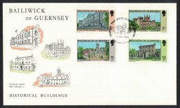 Guernsey Christmas Buildings 4v FDC 1976 SG#145-148 Sc#141-144 - Guernsey