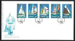 Guernsey Yacht Club FDC 1991 SG#524-528 - Guernesey