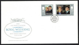 Guernsey Royal Wedding Prince Andrew 2v FDC 1986 SG#369-370 - Guernesey