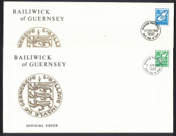 Guernsey Definitives Coil Stamps 2v FDC RAR 1989 SG#454-455 - Guernsey