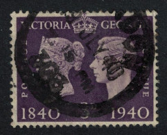 Great Britain Centenary Of First Adhesive Postage Stamps 3d Key Value 1940 Canc SG#484 - Gebruikt
