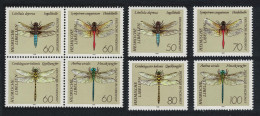 Germany Dragonflies 8v Def 1991 SG#2397-2404 MI#1545-1552 - Gebraucht