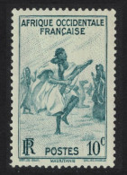 French West Africa War Dance 10c 1947 MH SG#34 MI#34 - Africa (Varia)