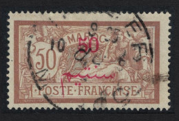 Fr. Morocco 50 Centimos Overprint 1911 Canc SG#38 MI#35 Sc#36 - Usados