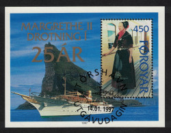 Faroe Is. Silver Jubilee Of Queen Margrethe MS FDC 1997 Canc SG#MS320 - Féroé (Iles)