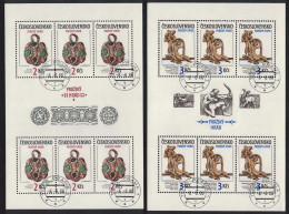 Czechoslovakia Prague Castle 22nd Series Sheetlets 1986 Canc SG#2834-2835 MI#2865-2866KB - Usati
