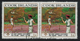 Cook Is. Descent By Rope Scouts Pair 1968 Canc SG#290 Sc#249 - Cookeilanden