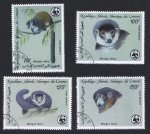 Comoro Is. WWF Mongoose Lemur 4v 1987 CTO SG#613-616 MI#792-795 Sc#C171-C174 - Comores (1975-...)