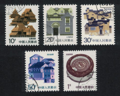 China Traditional Houses Definitives 5v 1990 SG#3441b+3442b - Used Stamps