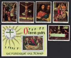 Chad Titian Botticelli Durer Paintings Easter 5v+MS 1973 CTO MI#655-660+Block 59 - Tschad (1960-...)
