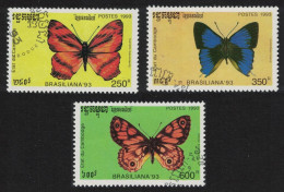 Cambodia Butterflies 3v 1993 CTO SG#1295-1297 - Kambodscha