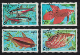 Cambodia Aquarium Fish 4v 1992 CTO SG#1214-1217 - Kambodscha