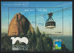 Brazil Sugar Loaf Mountain Cable Car MS 2012 Canc SG#MS3738 - Usati