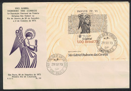 Brazil Saint Gabriel MS On FDC 1973 SG#MS1458 MI#Block 33 Sc#1308 - Used Stamps