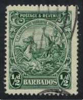 Barbados Inscr 'POSTAGE & REVENUE' ½d T1 1925 Canc SG#230 - Barbados (...-1966)