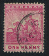 Barbados Seal Of Colony One Penny T2 1892 Canc SG#107 - Barbades (...-1966)