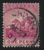 Barbados Seal Of Colony One Penny T1 1892 Canc SG#107 - Barbades (...-1966)