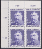 1985 , Mi 1826 ** (1) - 4 Er Block Postfrisch - 150. Geburtstag Von Adam Politzer - Unused Stamps