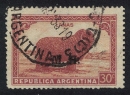 Argentina Merino Sheep 'M.H.'' Overprint 1935 Canc MI#423X III B Sc#OD143 - Used Stamps