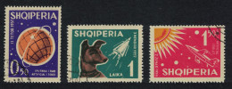Albania Sputnik 1 Laika Dog Cosmic Flights 3v 1962 CTO SG#708-710 - Albania