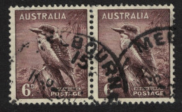 Australia Laughing Kookaburra Bird 6c Round Cancel Pair 1932 Canc SG#190 - Gebraucht