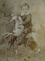 Photo CDV Alf. Détraz Fils - Petit Garçon Sur Son Cheval Tricycle, Ca 1875-80 L454 - Anciennes (Av. 1900)