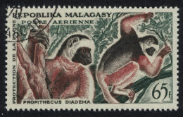 Malagasy Rep. Lemurs 65f Key Value 1961 CTO SG#34 MI#472 Sc#C69 - Madagascar (1960-...)