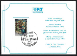 Luxembourg Stained Glass Christmas FDC 1995 SG#1407 - Gebruikt