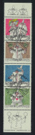Liechtenstein Greeting Stamps. Clowns Strip Of 4v 1998 CTO SG#1174-1177 - Gebraucht