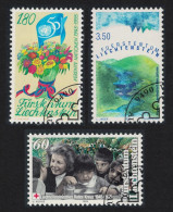 Liechtenstein Red Cross Nature UNO Anniversaries And Events 3v 1995 CTO SG#1096-1098 - Used Stamps